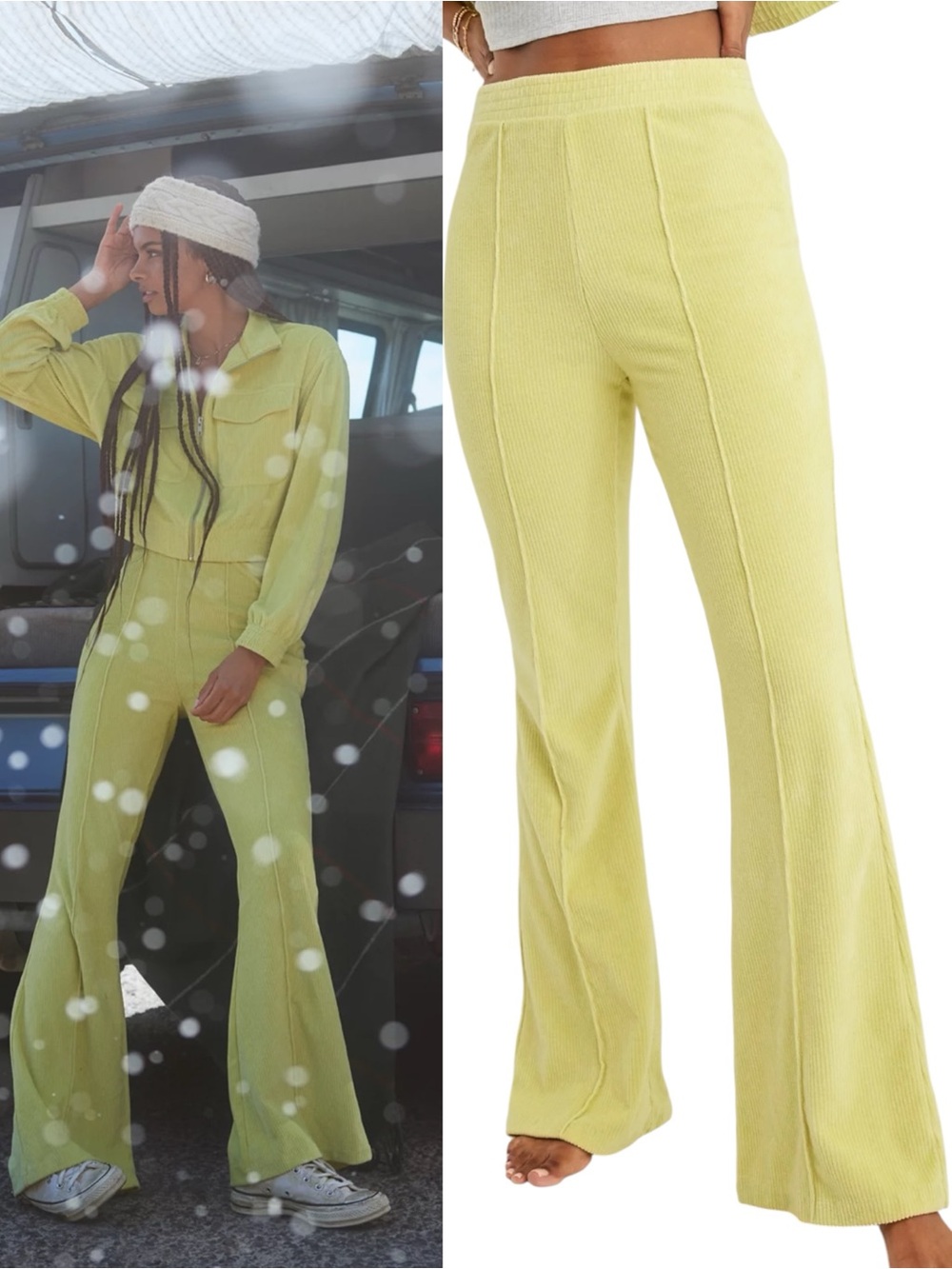 Aerie Groove-On Rib Velour Flare Pant
Batalia Green Women’s Size Medium Long
